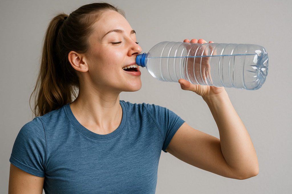 水を飲んでいる人