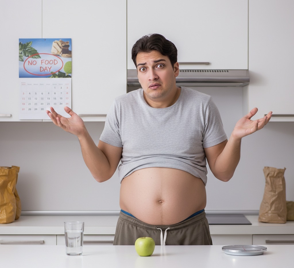 小食なのに太っている男性