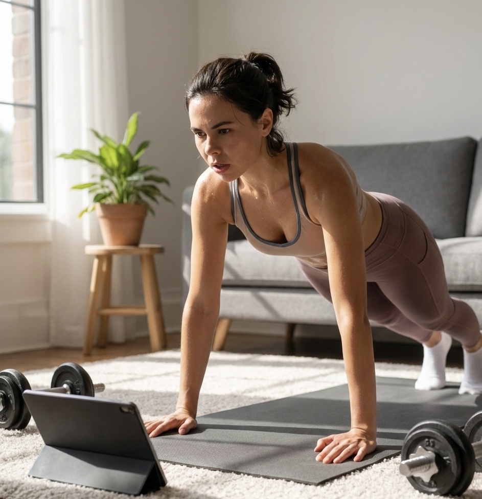 HIITトレーニングをしている