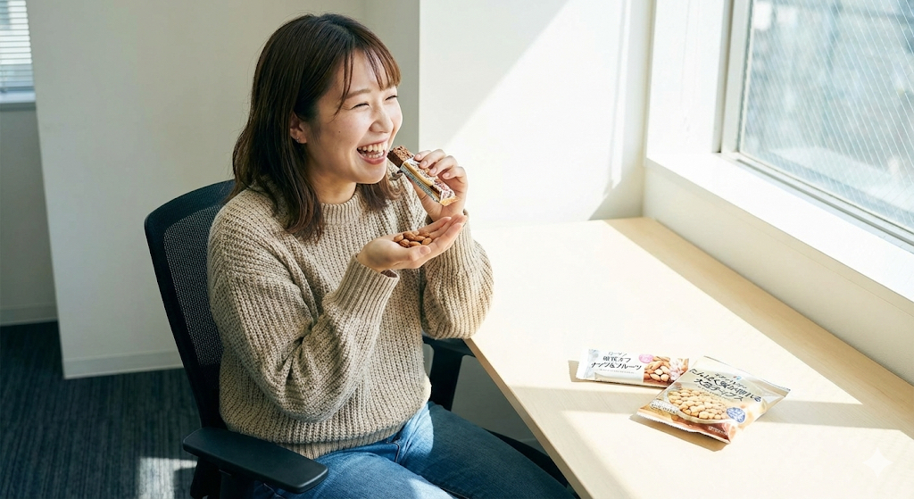 痩せるお菓子や間食を食べている人